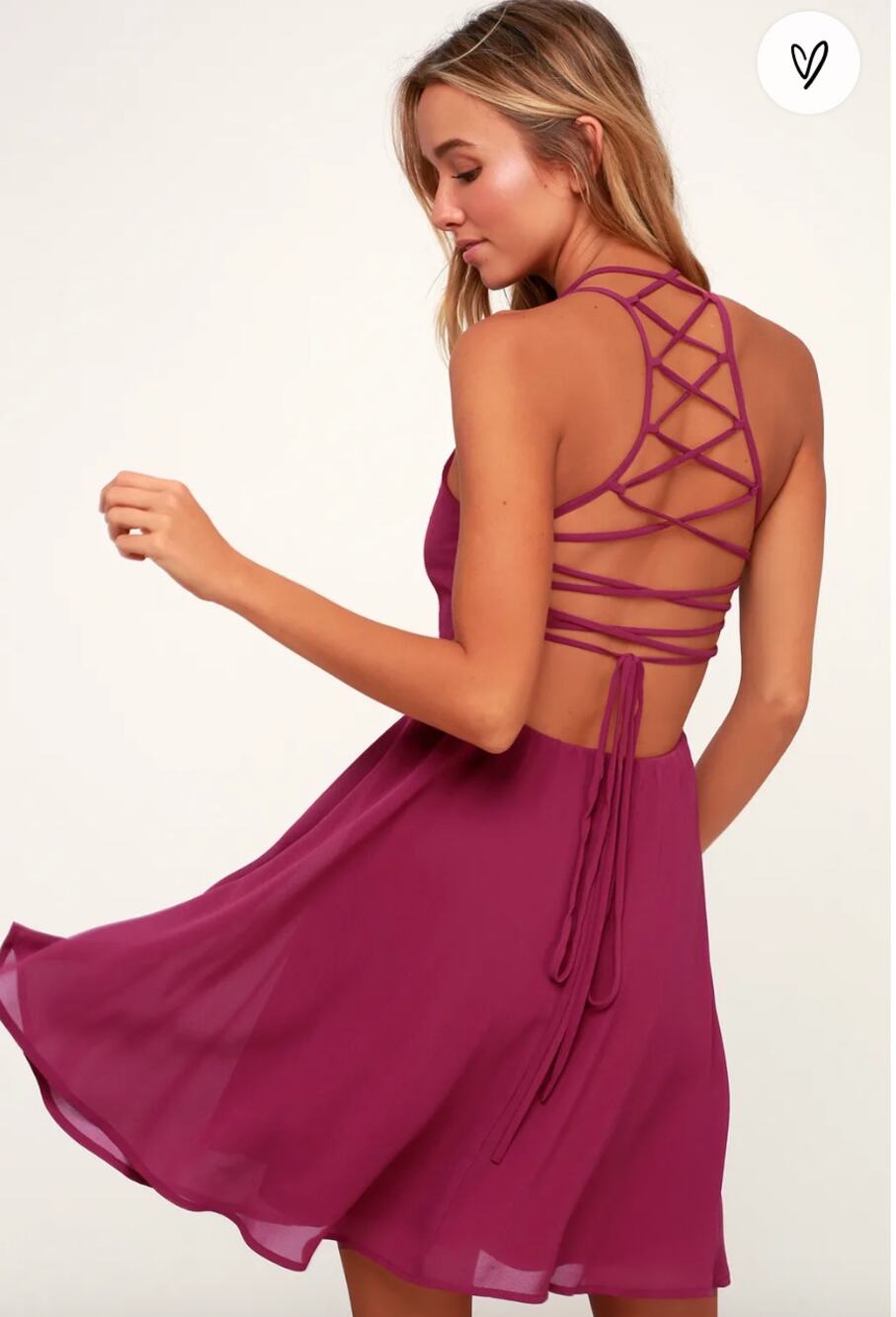 NEW Lulus Good Deeds Magenta Sleeveless Lace Up Strappy Midi Flowy Dress XS